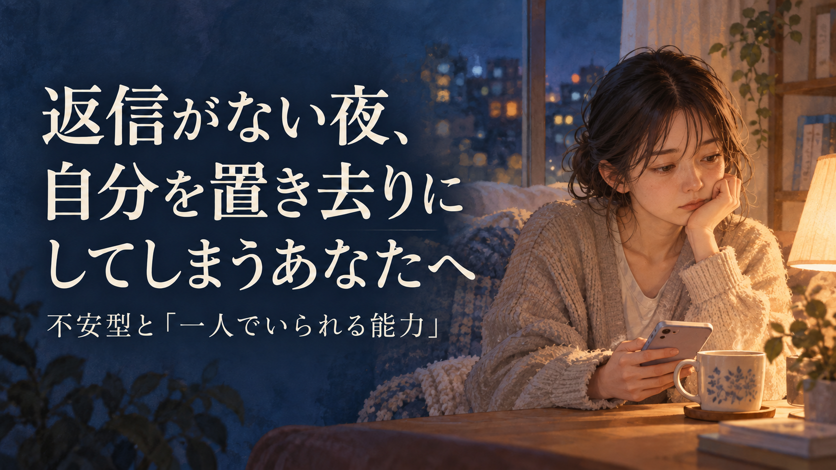 返信がない夜、自分を置き去りにしてしまうあなたへ——不安型と「一人でいられる能力」